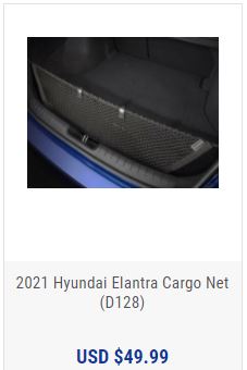 2021 Hyundai Elantra Cargo Net