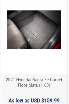 2021 Hyundai Santa Fe Carpet Floor Mats