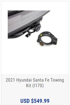 2021 Hyundai Santa Fe Towing Kit